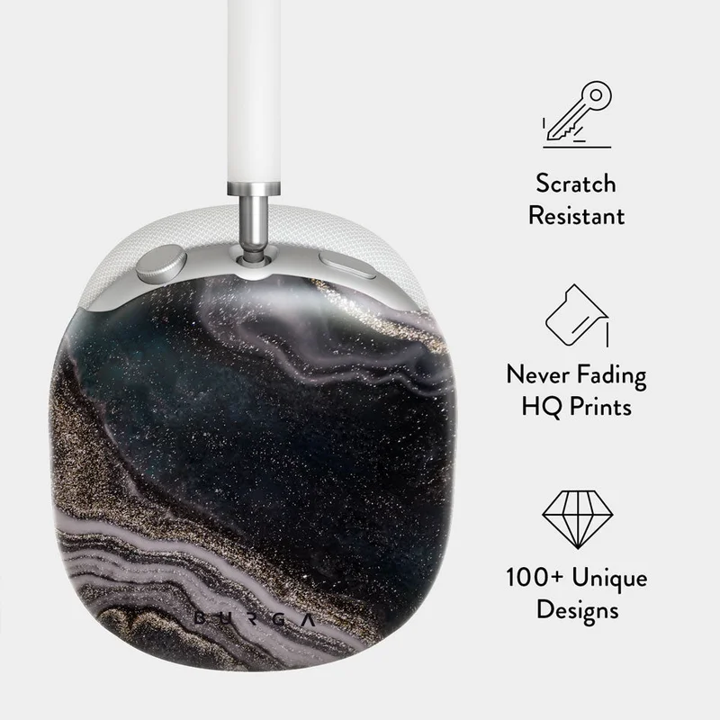 بورجا حافظة بورجا ماجيك نايت لسماعات آبل إيربودز ماكس - غطاء صلب واقٍ فاخر، مقاوم للخدش والصدمات، حافظة سماعات خفيفة بتصميم أنيق